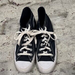 Converse Platform Black and White High-Top Sneakers